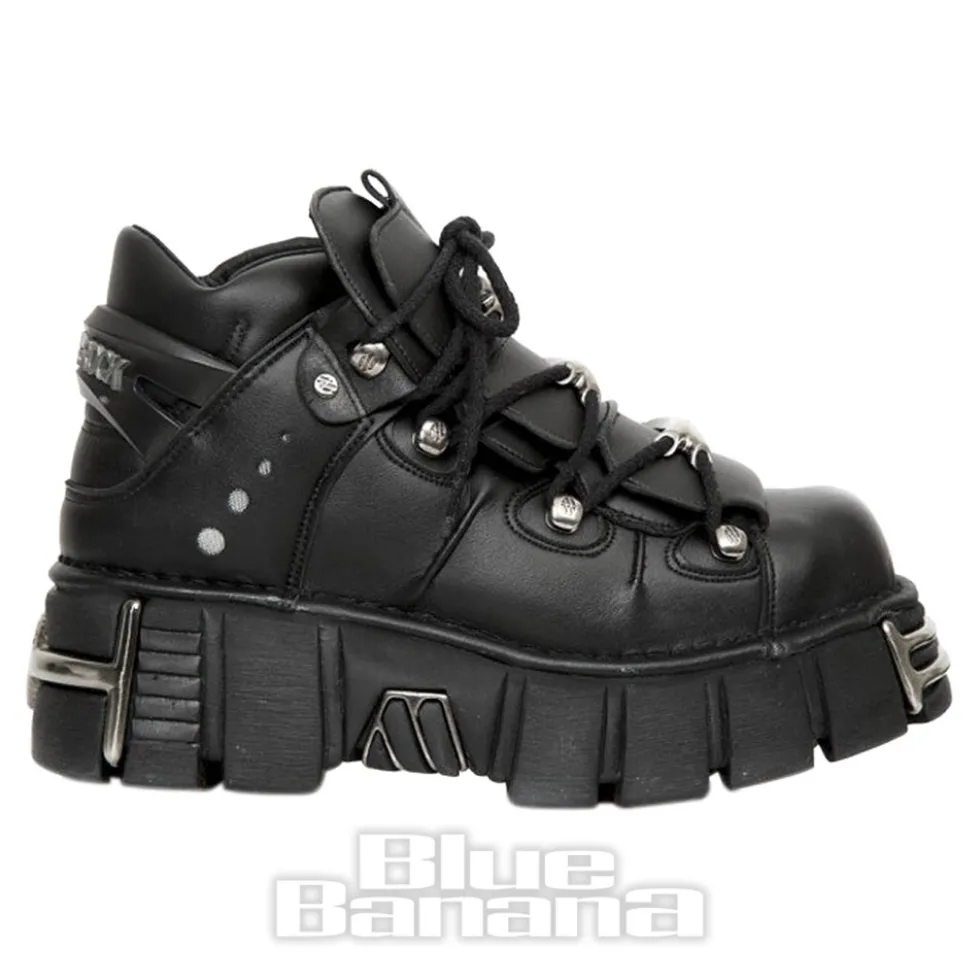 New Rock M-106-VS1 Vegan Ankle Boots (Black)