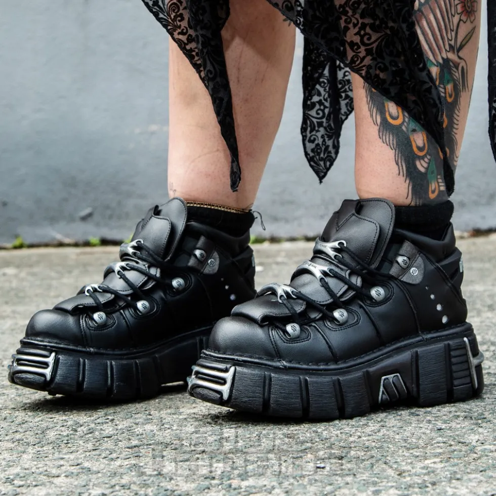 New Rock M-106-VS1 Vegan Ankle Boots (Black)