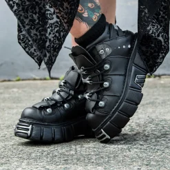 New Rock M-106-VS1 Vegan Ankle Boots (Black)