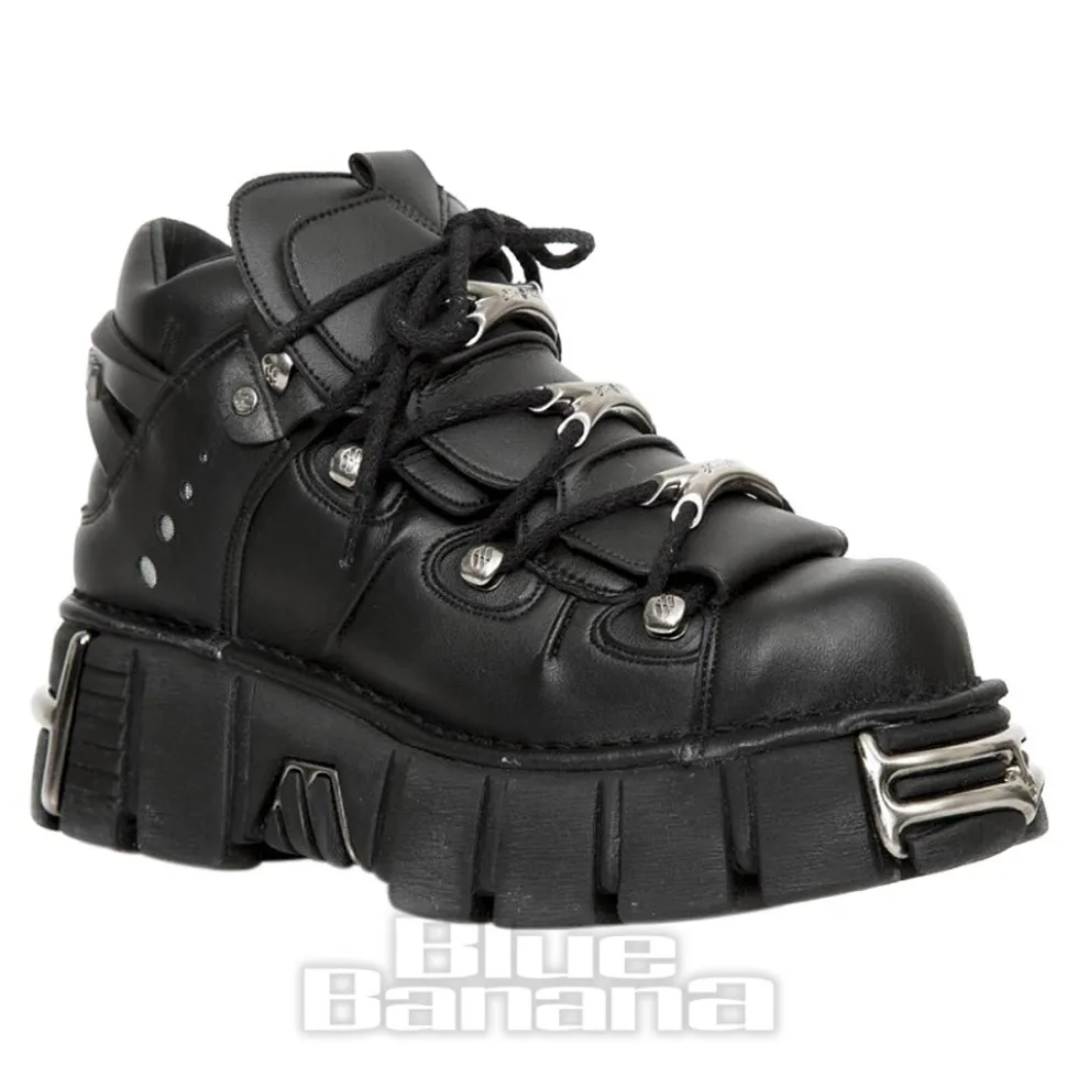 New Rock M-106-VS1 Vegan Ankle Boots (Black)