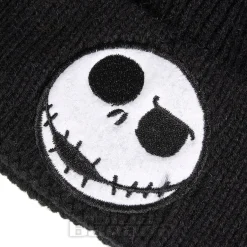 Nightmare Before Christmas Jack Skellington Badge Knit Hat (Black)