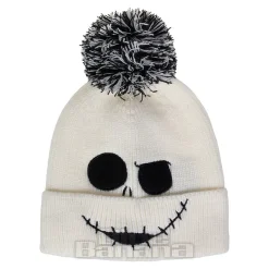 Nightmare Before Christmas Jack Skellington Face Knitted Hat (White)