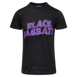 Official Black Sabbath Wavy Logo T Shirt (Black/Purple)