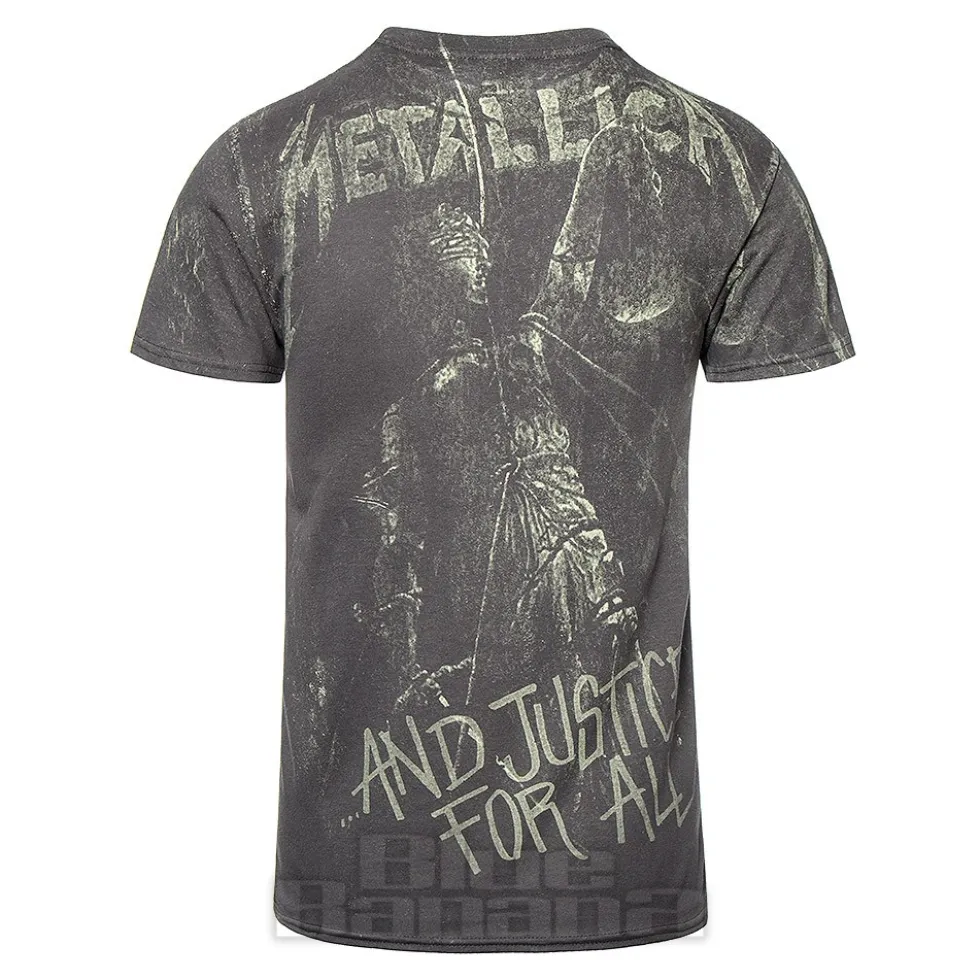 Official Metallica Justice Neon T Shirt (Grey)
