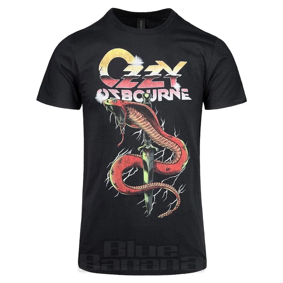 Official Ozzy Osbourne Vintage Snake T Shirt (Black)