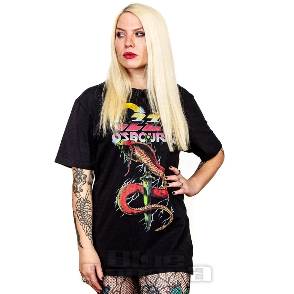 Official Ozzy Osbourne Vintage Snake T Shirt (Black)