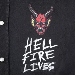 Official Stranger Things Hellfire Distressed Sleeveless Shirt (Black)