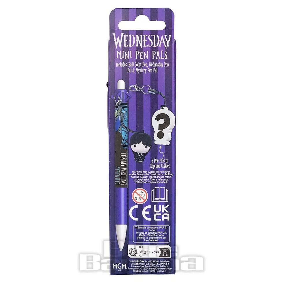 Official Wednesday Mini Pen-Pals Ballpoint Pen & Charms (Multicolour)