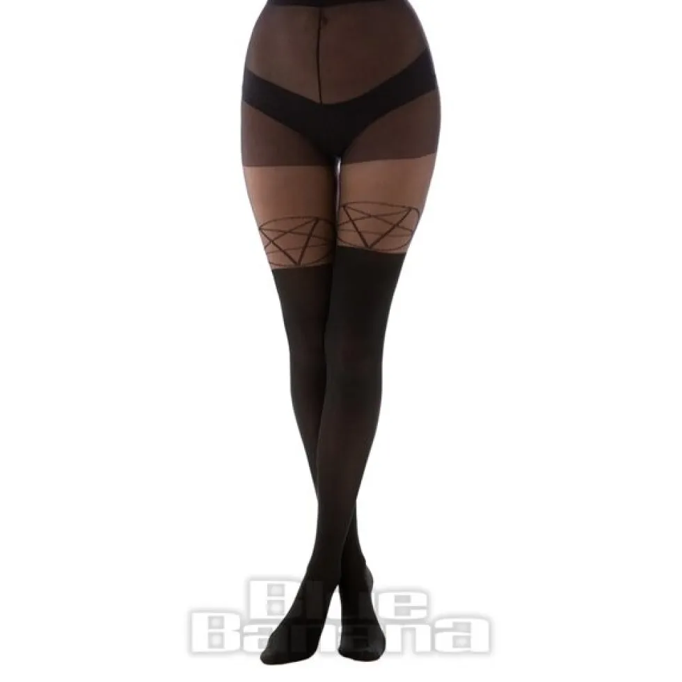 Pamela Mann Pentagram Over The Knee Tights (Black)