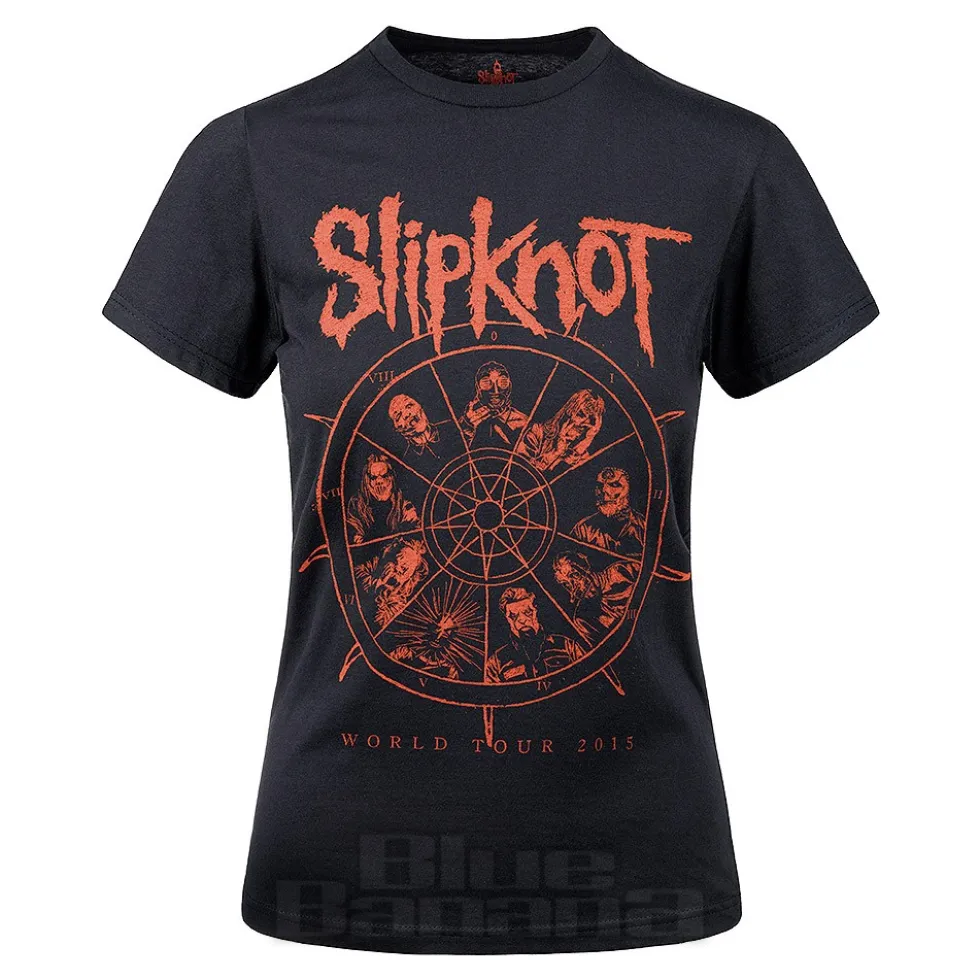 Slipknot Wheel Ladies T Shirt (Black)