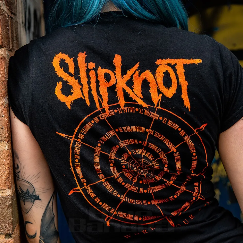 Slipknot Wheel Ladies T Shirt (Black)